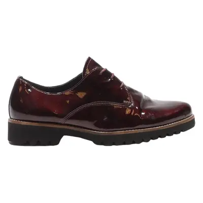 GABOR Derby Shoes Maroon Leather Womens UK 5