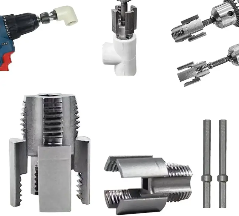 Pipe Thread Cutting Tool, 2025 New Ntegrated Internal & External Pipe Threading Tool, PVC Thread Maker Tool For Electric Dril...
