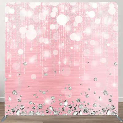 Aperturee Silver Diamonds Bokeh Fabric Backdrop Cover for Birthday - Aperturee