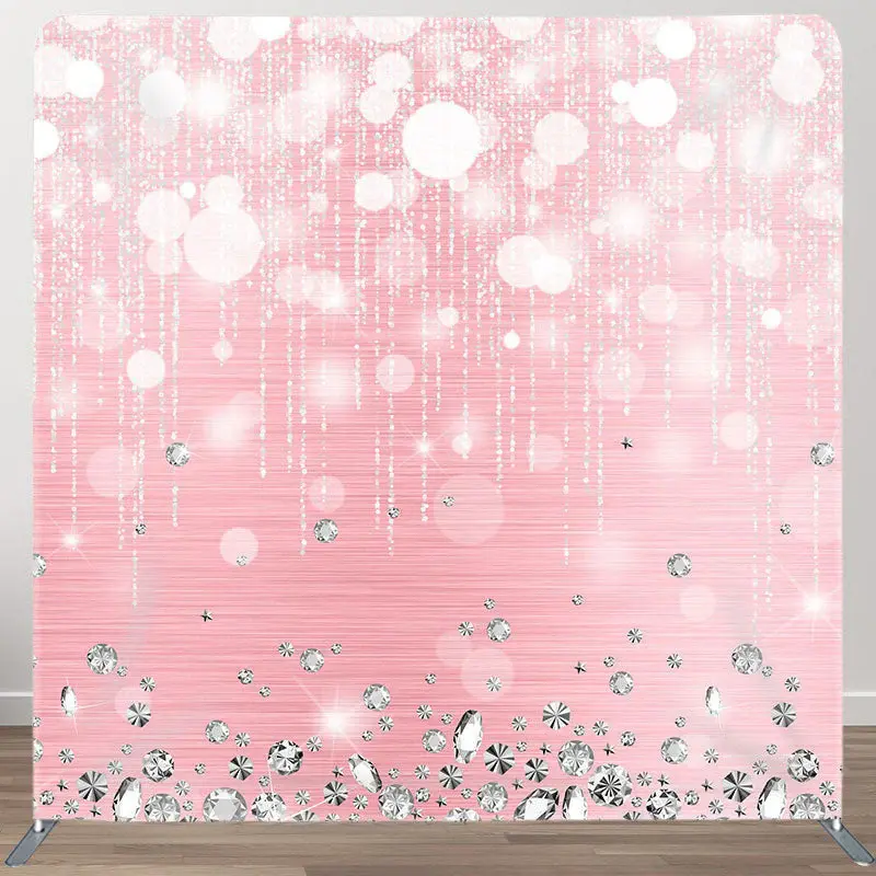 Aperturee Silver Diamonds Bokeh Fabric Backdrop Cover for Birthday - Aperturee