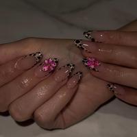 Leopard Pattern Fake Nails with Nail File & Tape & Stick, 24pcs Removable False Nails for Women Girls Nail Art, Effortless Pr...
