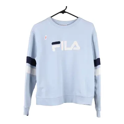 Fila Spellout Sweatshirt - Large Blue Cotton Blend
