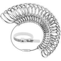 Easily Ring Sizer Measuring Tool Set, Stainless Steel Ring Sizer, Circle Models Ring Sizer Gauge Set with Plastic Ring Sizer ...