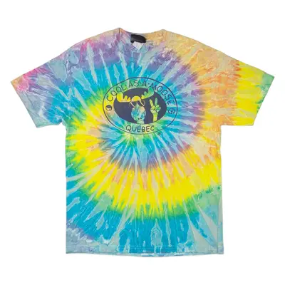 COOL AS A MOOSE Mens Tie Dye T-Shirt Blue L