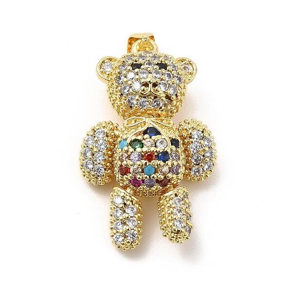 Brass Micro Pave Cubic Zirconia Pendants