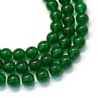 Baking Painted Transparent Glass Round Bead Strands