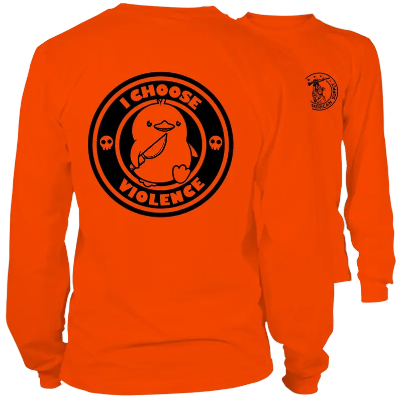 Violence- Long Sleeve Safety Orange Hi-Vis T-Shirt