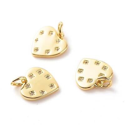 Brass Micro Pave Clear Cubic Zirconia Pendants