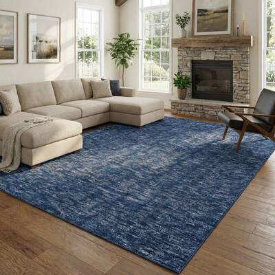 Garvee Large Area Rug 9x12 Living Room Rug Machine Washable Non Slip Floor Mat Modern Solid Soft Rugs Stain-Resistant Foldabl...