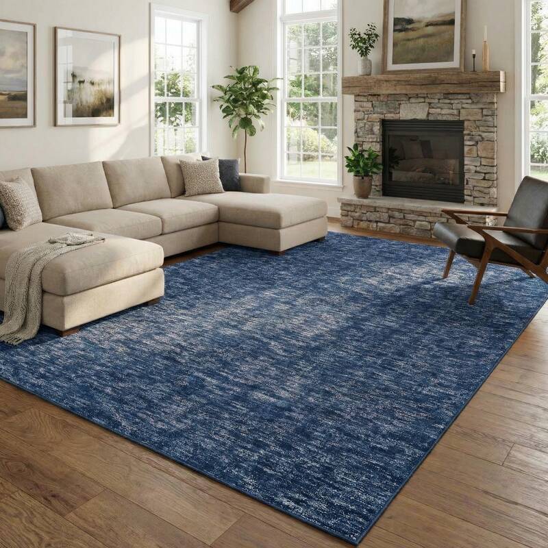 Garvee Large Area Rug 9x12 Living Room Rug Machine Washable Non Slip Floor Mat Modern Solid Soft Rugs Stain-Resistant Foldabl...
