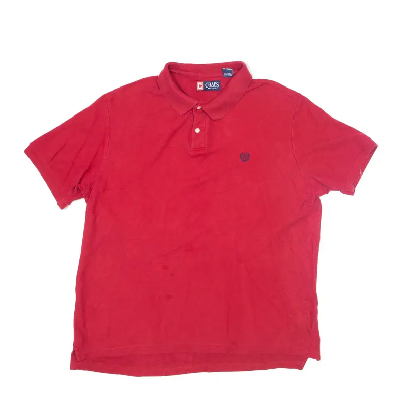 CHAPS Polo Shirt Red Short Sleeve Mens XL