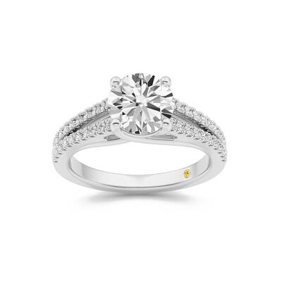 Nyx Split Shank Trellis Pavé Round Lab Grown Diamond Engagement Ring | 10K White Gold 2 7/8 CT. TW.