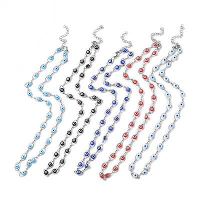 Evil Eye Plastic Link Chain Necklace