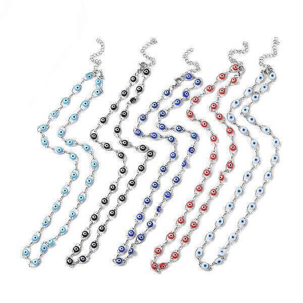 Evil Eye Plastic Link Chain Necklace