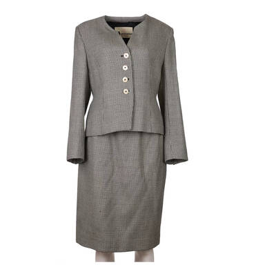 Aquascutum Full Suit - Medium Black & White Wool