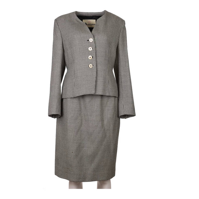 Aquascutum Full Suit - Medium Black & White Wool