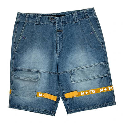 Marithe Francois Girbaud Cargo Denim Shorts - 40W 12L Blue Denim