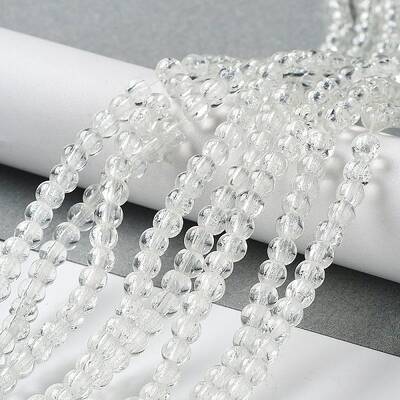 Spray Painted Crackle Glass Beads Strands