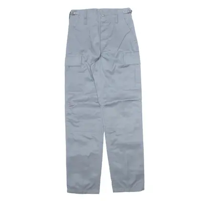 Military Cargo Mens Trousers Grey Slim Straight W26 L32