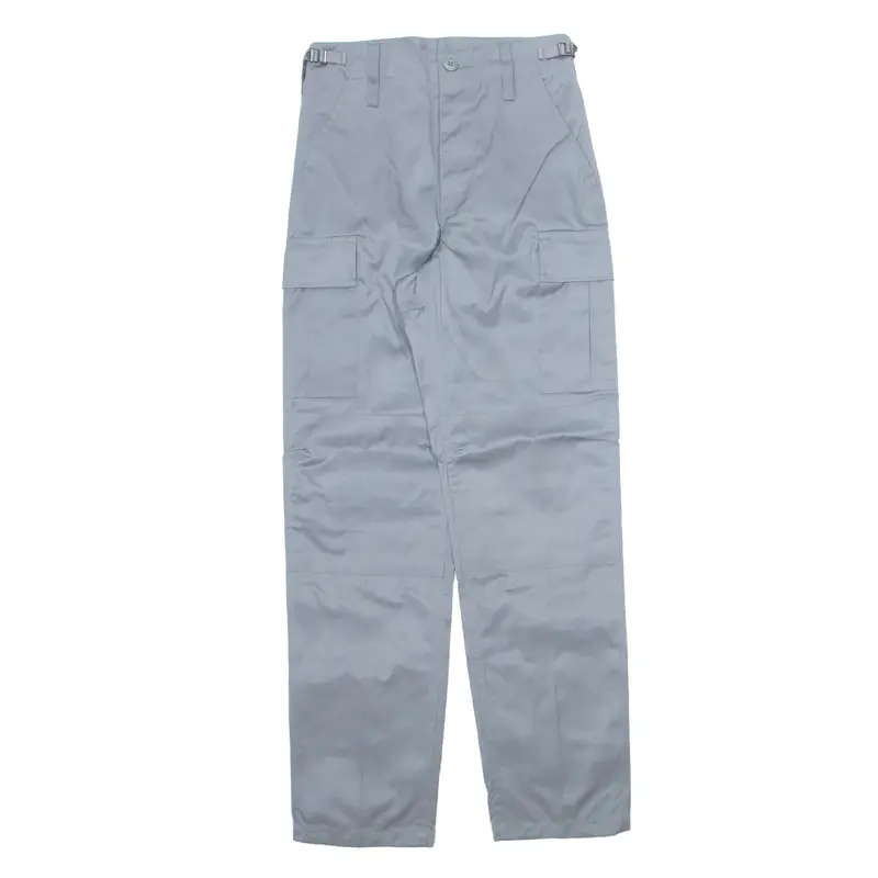Military Cargo Mens Trousers Grey Slim Straight W26 L32