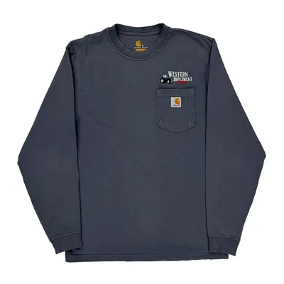 Western Implement Carhartt Graphic Long Sleeve T-Shirt - Small Navy Cotton