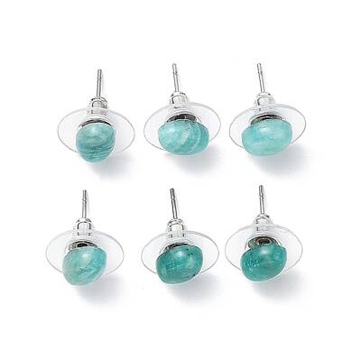 Natural Amazonite Stud Earrings for Women