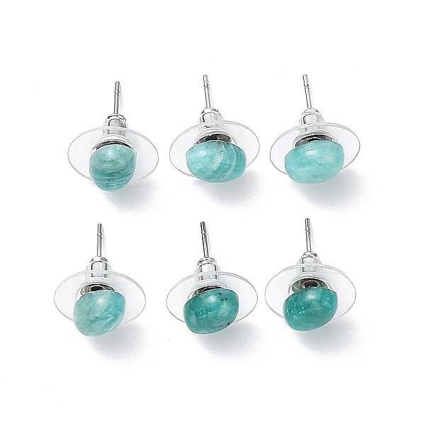 Natural Amazonite Stud Earrings for Women