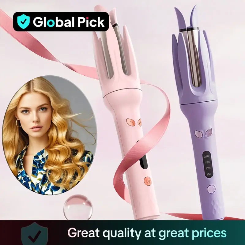Electric Hair Curler, 4-speed Temperature Control Adjustable Hair Curler, LED Screen Hair Curling Wand, Diffuser Hair Styling...