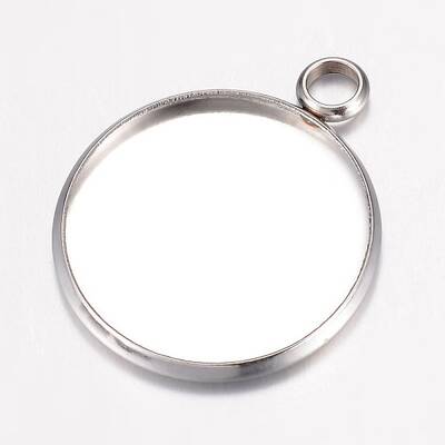 Tarnish Resistant 304 Stainless Steel Pendant Cabochon Settings
