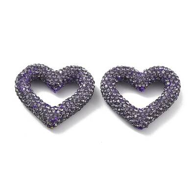 Heart Shape Polymer Clay Rhinestone Beads