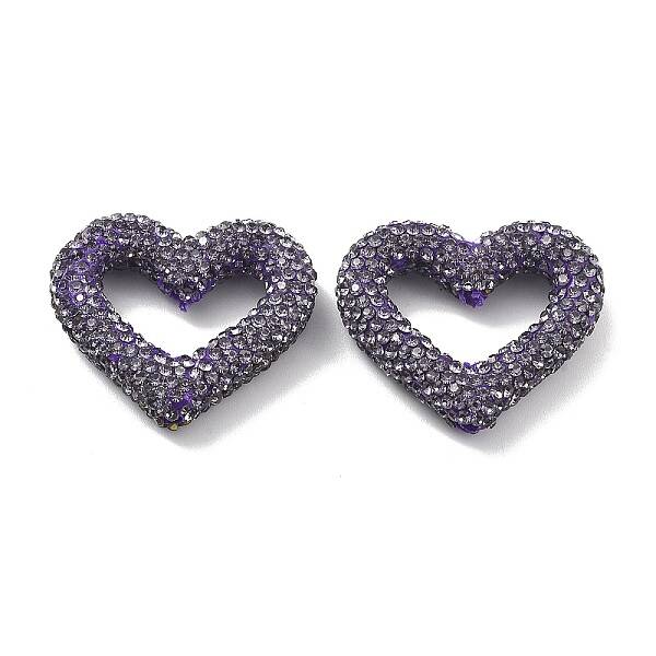 Heart Shape Polymer Clay Rhinestone Beads