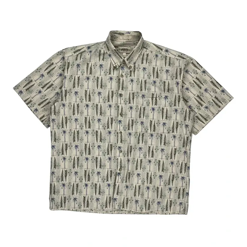 Campia Hawaiian Shirt - Large Cream Cotton