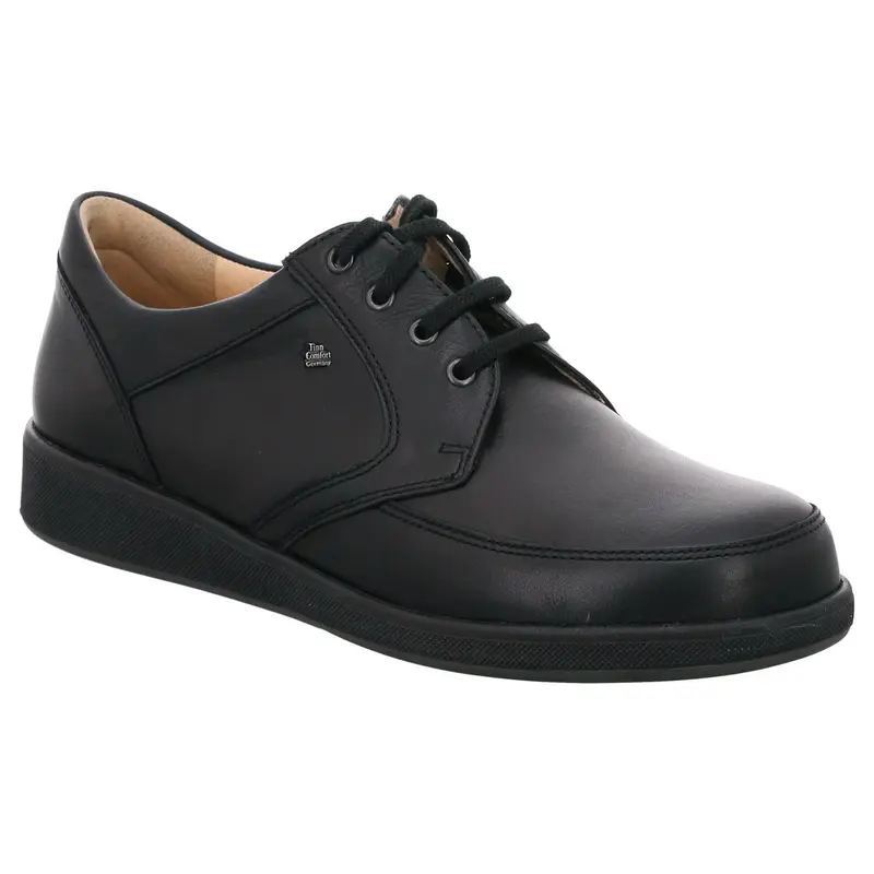 Finn Comfort Edmonton Leather Men's Lace up Shoes - Black - Size:US 7.5 Men