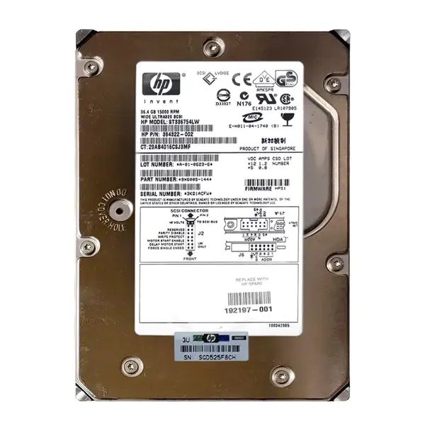364322-002 HP 36.4GB Ultra-320 SCSI 15000 3.5-inch 8MB Hard Drive