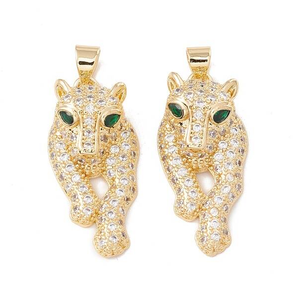 Brass Micro Pave Green Cubic Zirconia Pendants