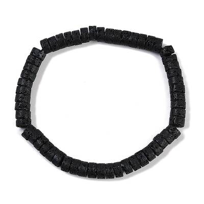 Natural Lava Rock Beaded Stretch Bracelets for Men Women