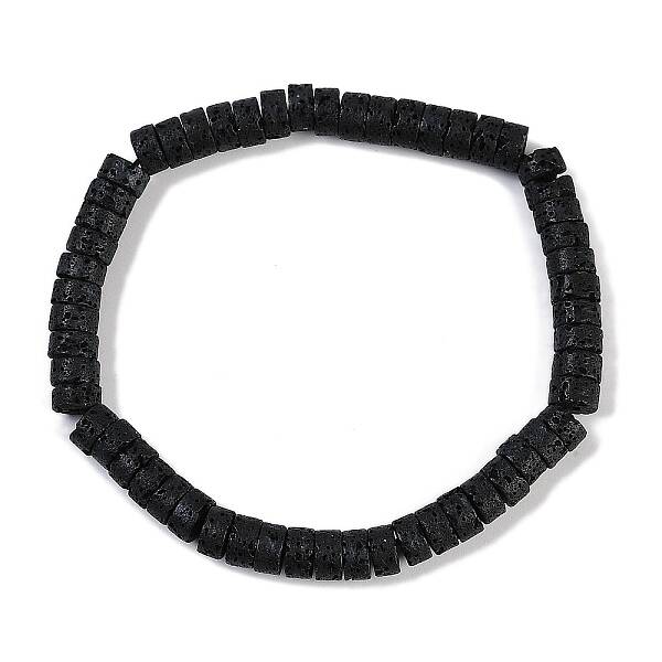 Natural Lava Rock Beaded Stretch Bracelets for Men Women