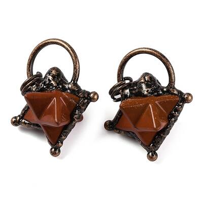 Natural Red Jasper Merkaba Star Pendants