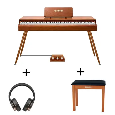 Donner DDP-80 PRO Solid Wood Digital Piano - Piano+Bench+Headphones