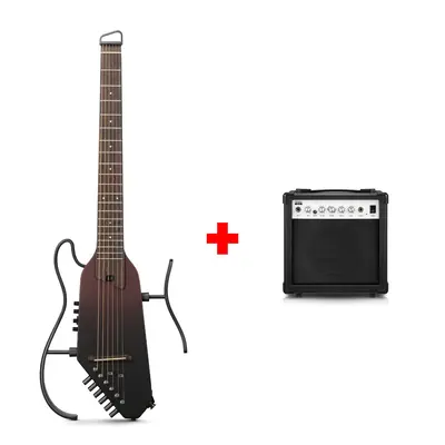 Donner HUSH™ I PRO Acoustic-Electric Travel Guitar - Maillard Fade / Guitar+20W Amplifier