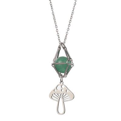 Natural Green Aventurine Interchangeable Holder Pendant Necklace for Women