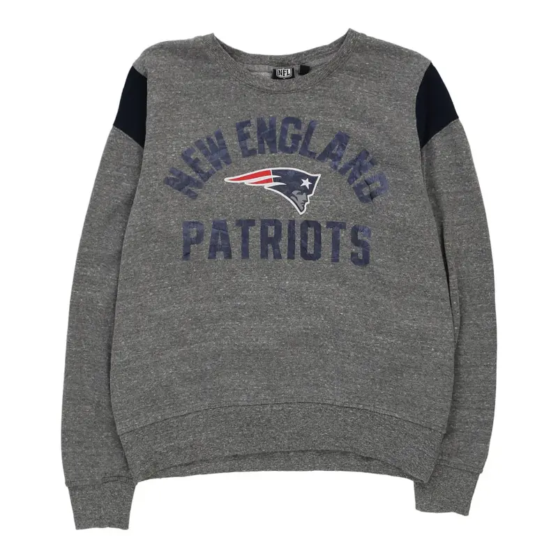 New England Patriots Nfl Sweatshirt - Medium Grey Cotton Blend