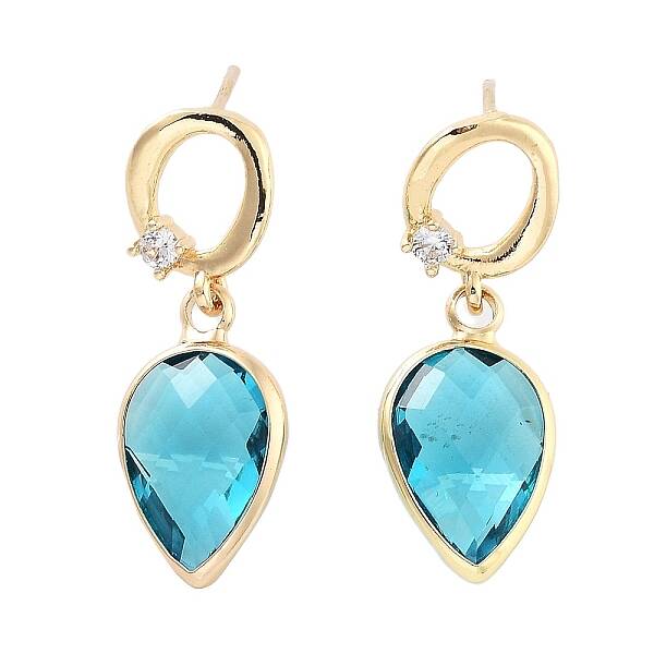 Brass Micro Pave Cubic Zirconia Stud Earrings