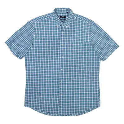 BOSS Mens Shirt Blue Check L