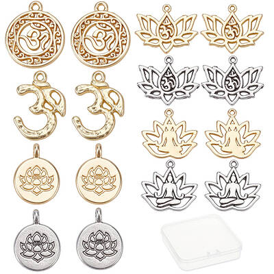 24Pcs 8 Style Alloy Pendants