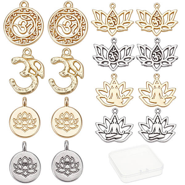 24Pcs 8 Style Alloy Pendants