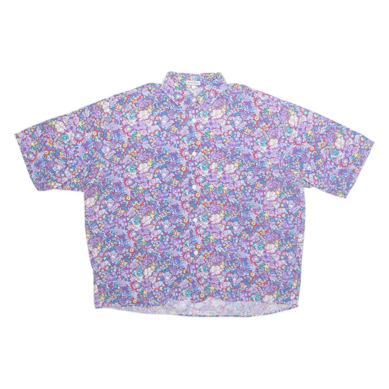 NORWISS Womens Printed Shirt Purple Collared Floral L