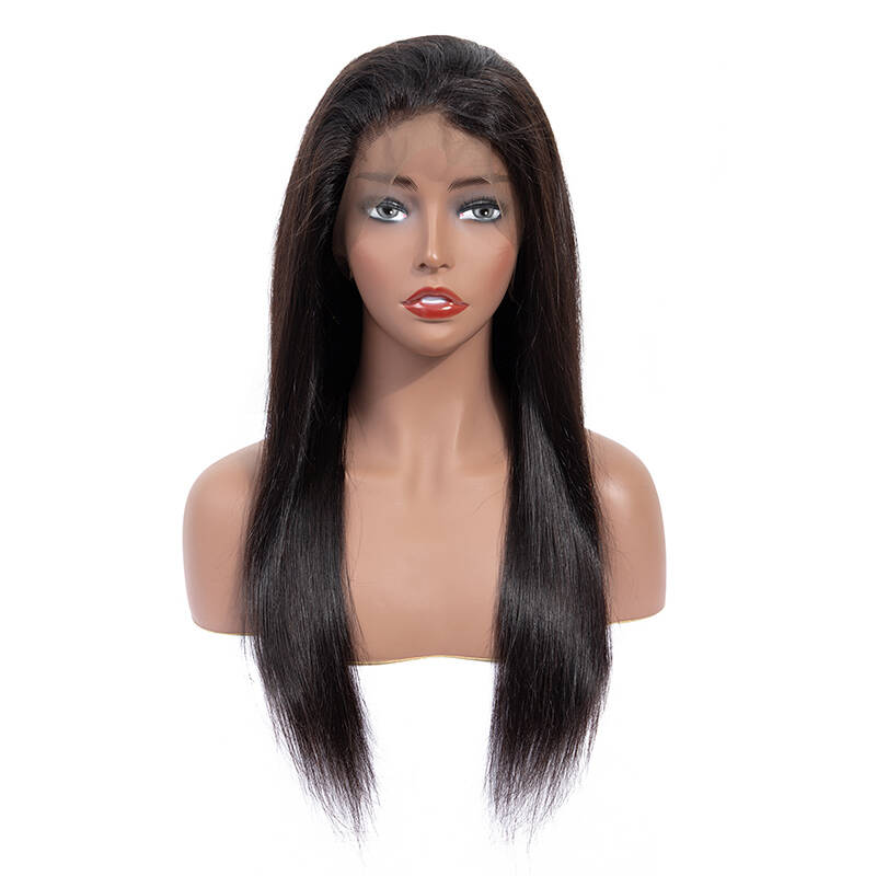 ISEE HAIR Straight Lace Front Wig Pre Plucked Natural Hair Liner 100% Human Virgin Hair Wigs