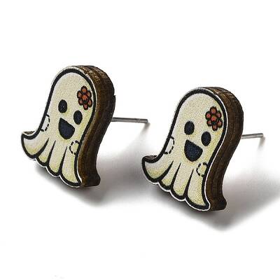 Wood Stud Earrings