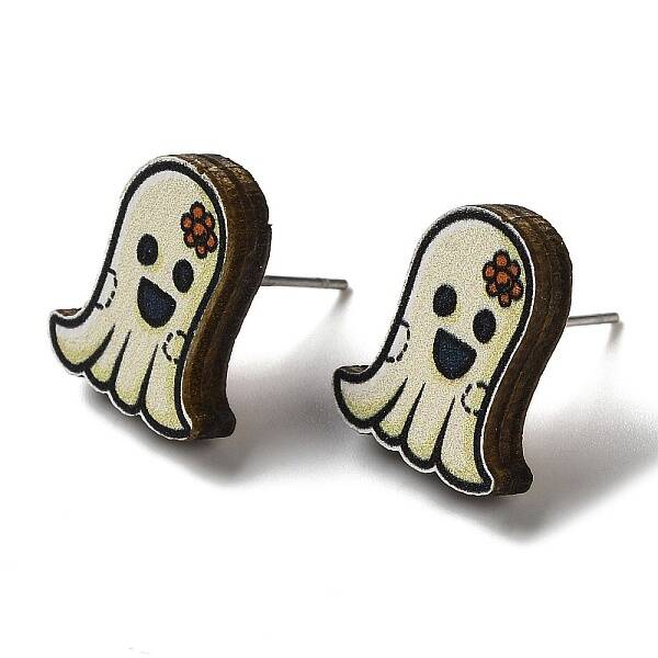 Wood Stud Earrings